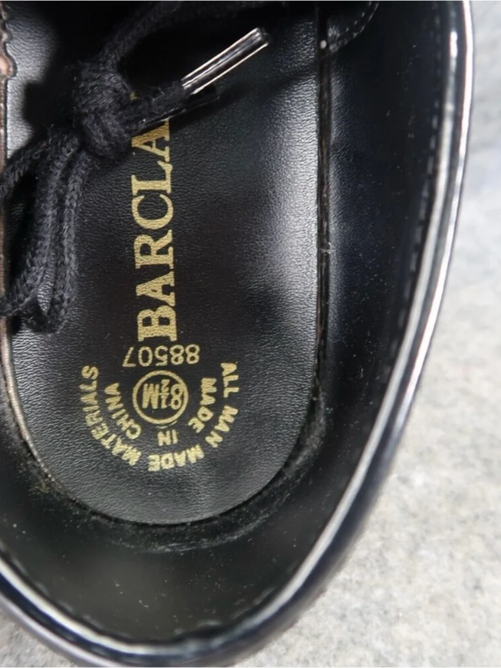 Barclay Shoes Mens 8.5 Oxford Patent Formal Classic Event Dressy Black Lace Up